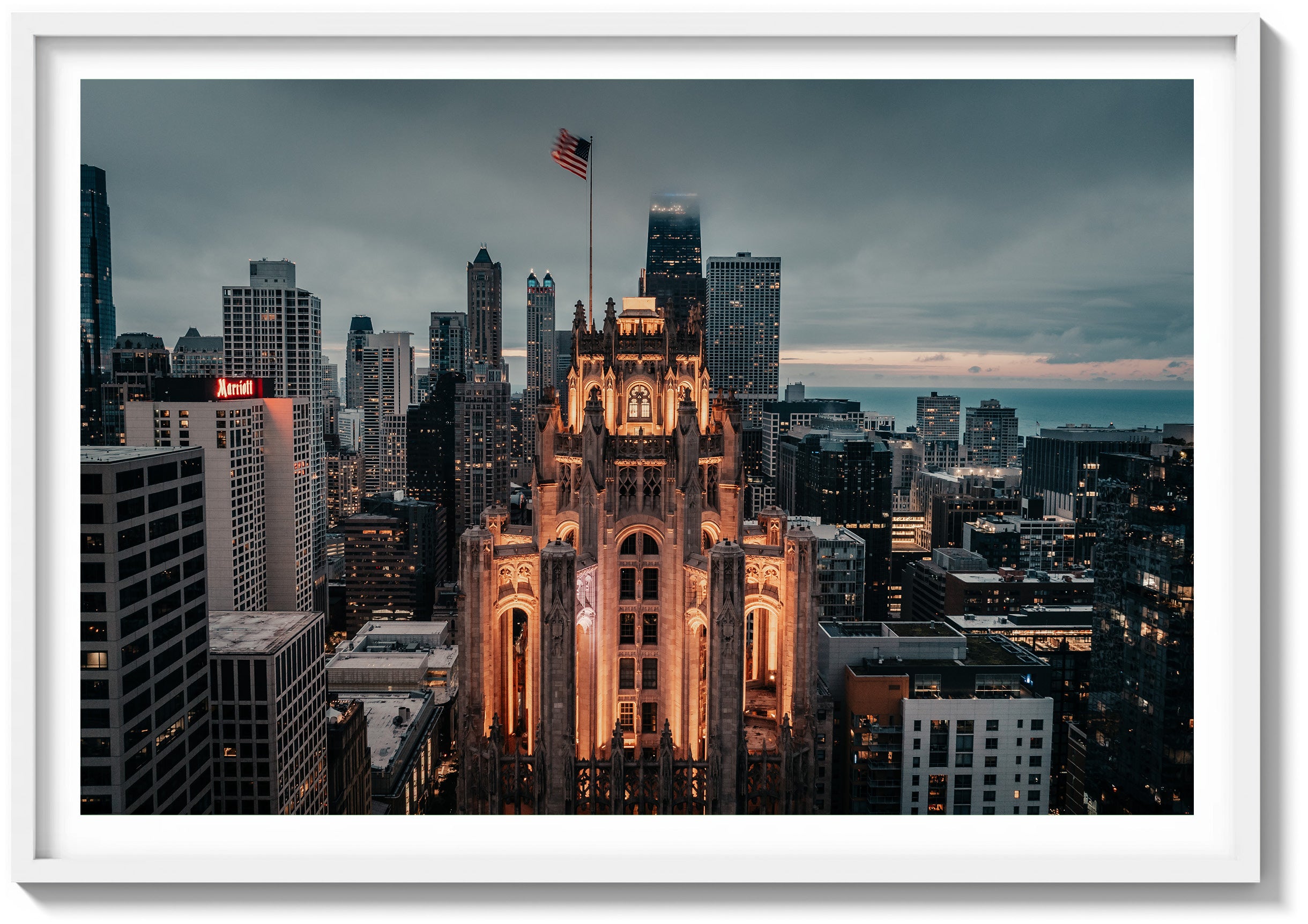Tribune Tower Sunset