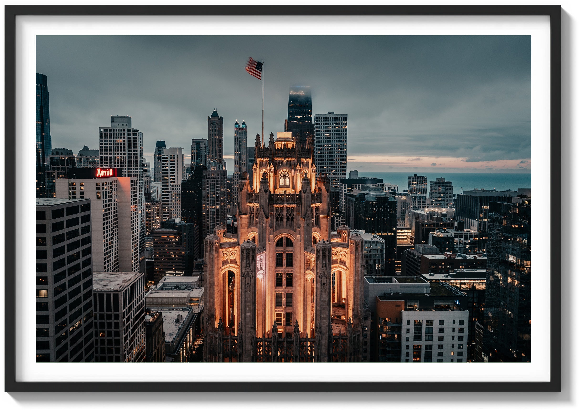 Tribune Tower Sunset