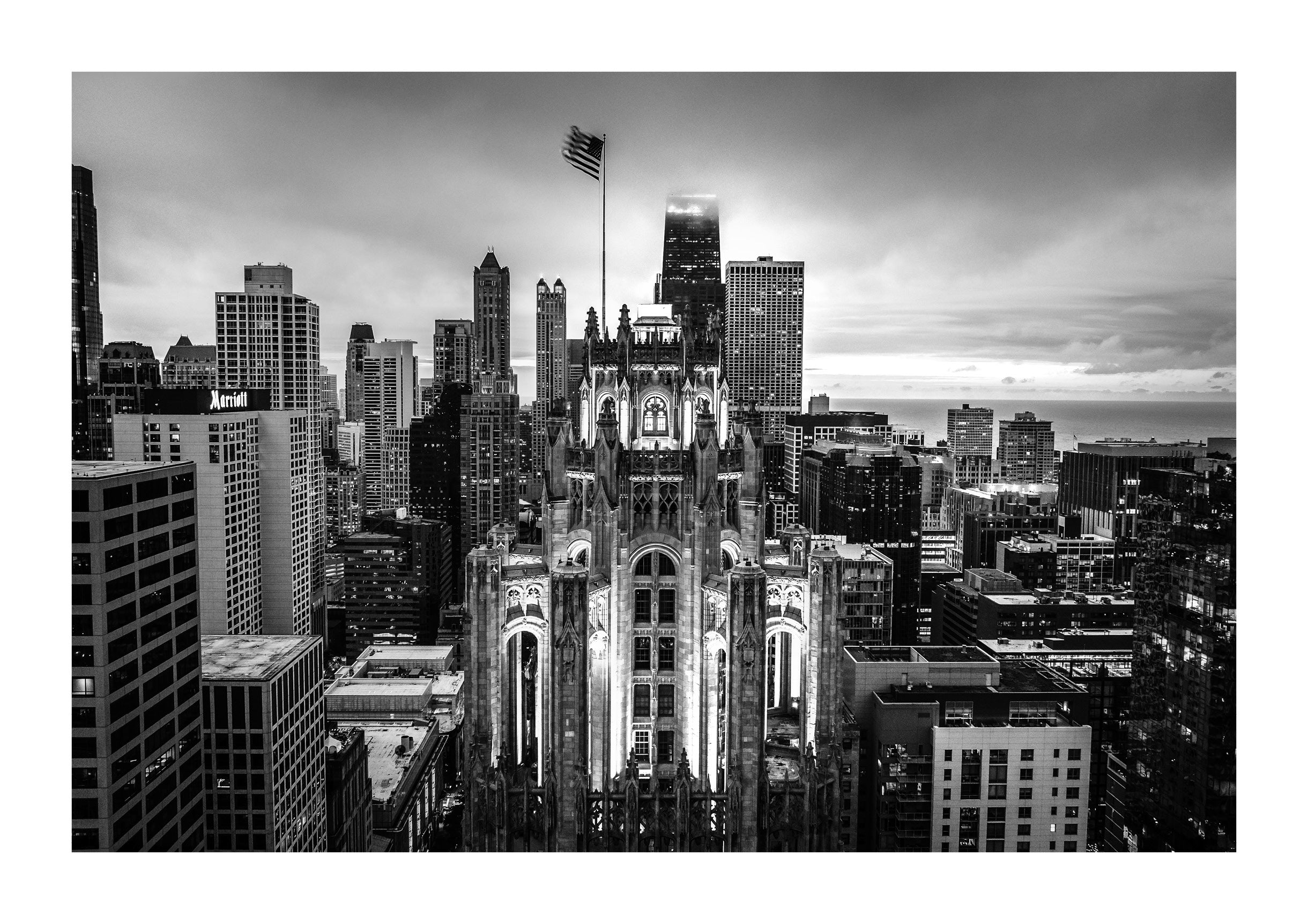 Tribune Tower Sunset