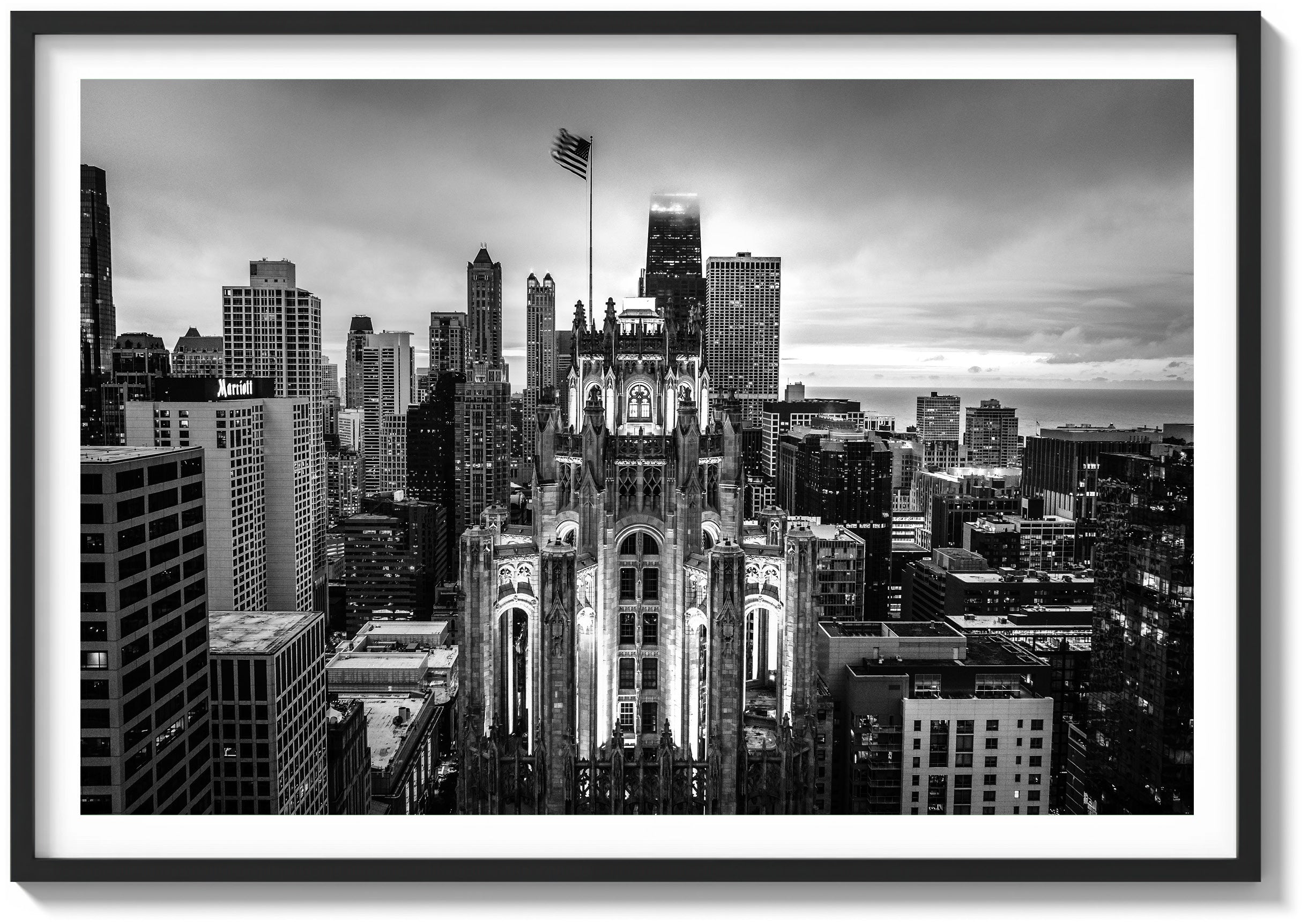 Tribune Tower Sunset