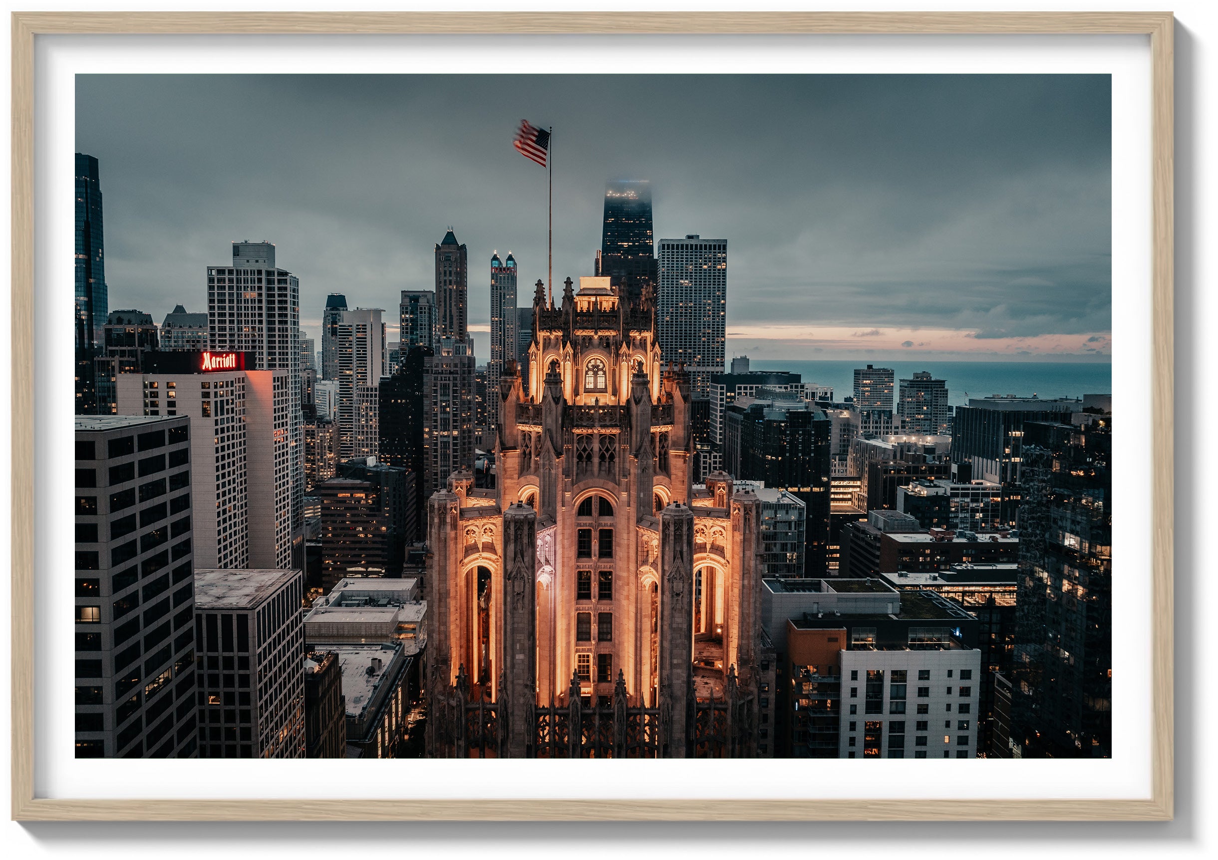 Tribune Tower Sunset