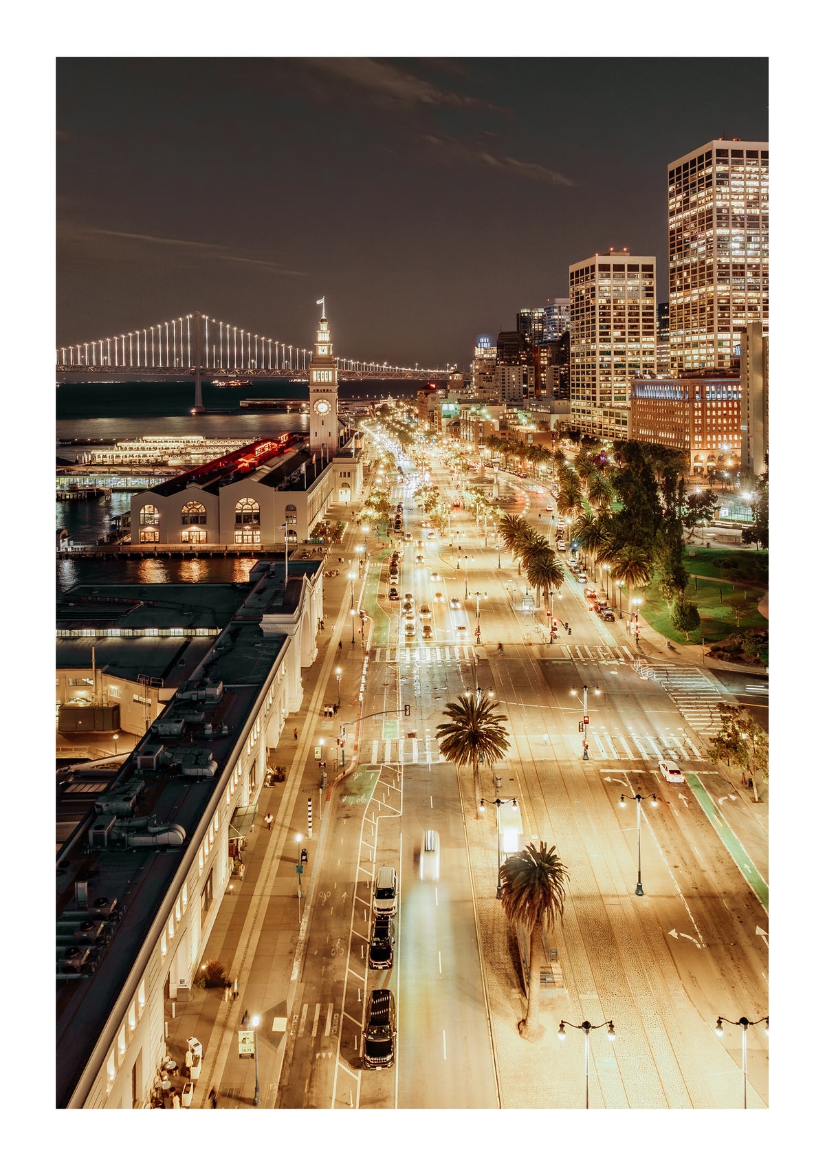 Nightfall at the Ferry Building